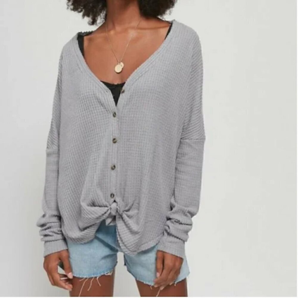 Urban Outfitters Out from Under Jojo Grey Oversized Thermal Top Small